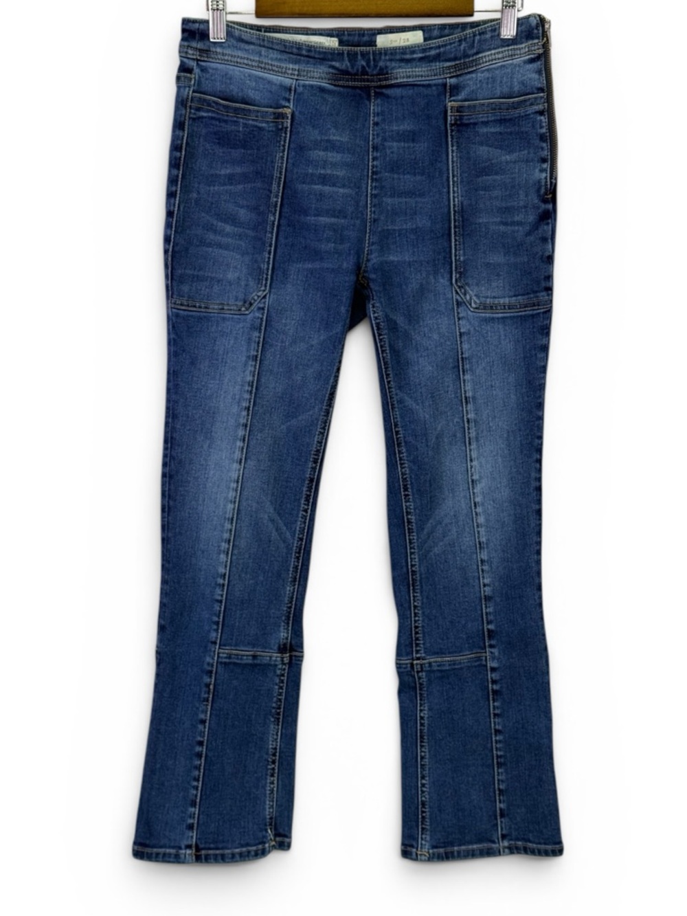 Pilcro And The Letterpress Womens High Rise Bootcut Side Zip Flare Jeans Size 28
